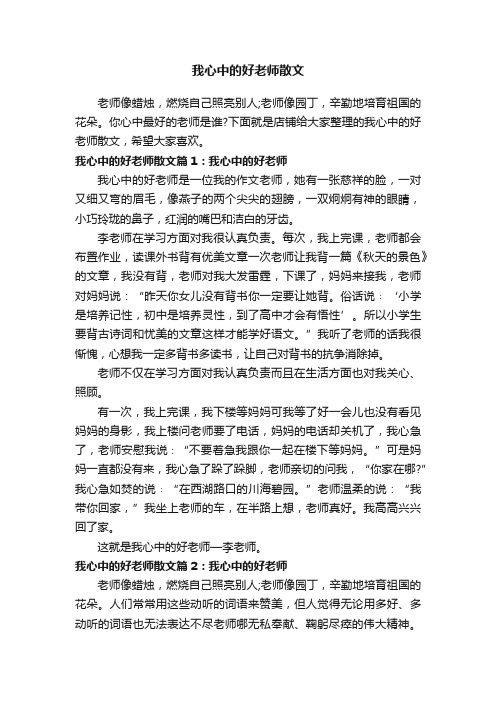 我心中的好老师散文