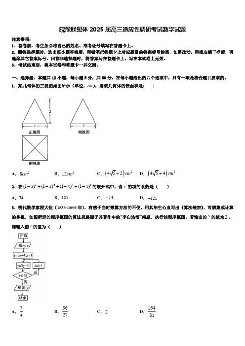 皖豫联盟体2025届高三适应性调研考试数学试题含解析