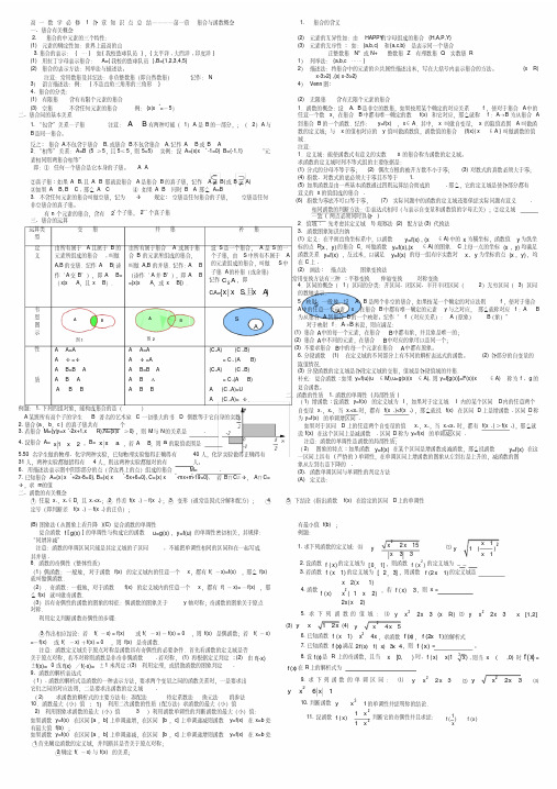 高一数学各章知识点总结