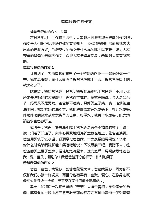 爸爸我爱你的作文15篇