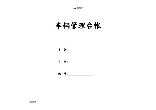 车辆管理台账模板