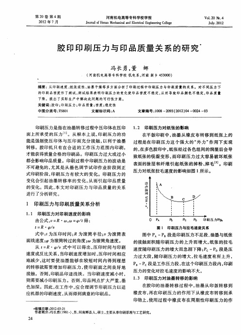 胶印印刷压力与印品质量关系的研究