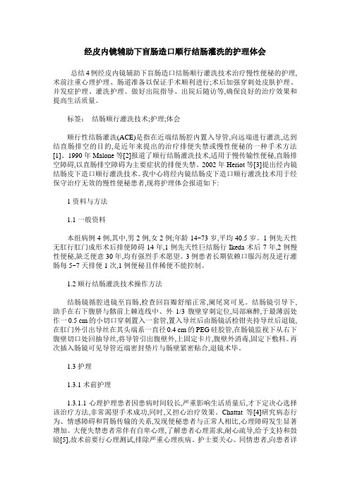 经皮内镜辅助下盲肠造口顺行结肠灌洗的护理体会