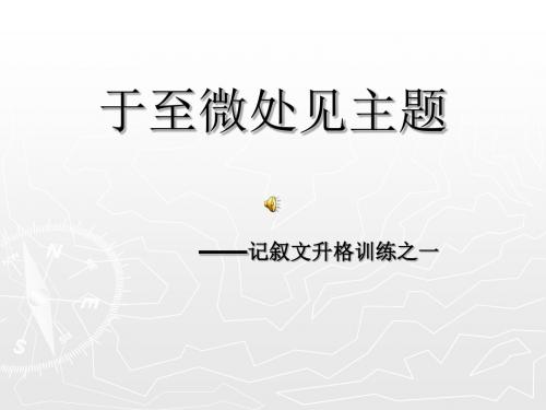 高中作文_于至微处见主题——记叙文升格训练之一