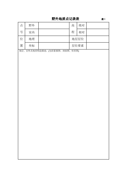 野外地质调查记录表