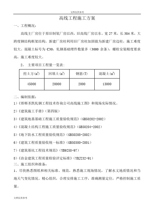 框架结构厂房施工组织设计方案