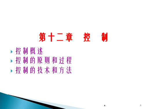 控制控制概述控制的原则和过程控制的技术和方法