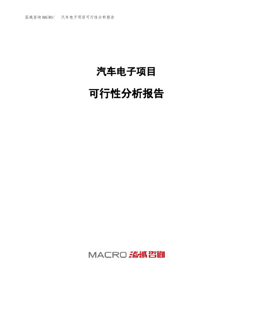 汽车电子项目可行性分析报告