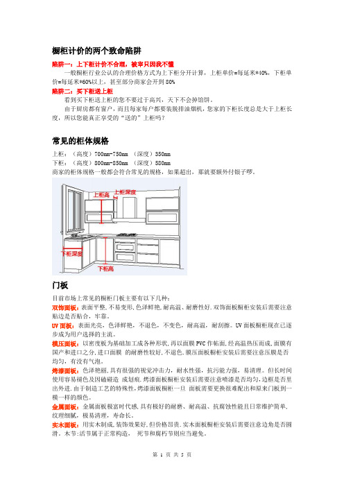 橱柜计价的两个致命陷阱