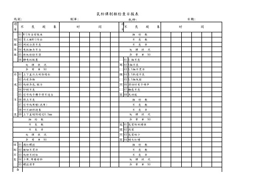 鼠标课制程检查日报表