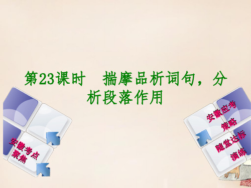 中考语文一轮复习第2篇现代文阅读第23课时揣摩品析词句,分析段落作用课件