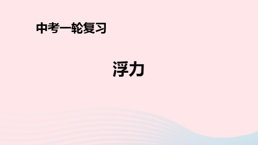 人教通用2020年中考物理一轮复习第10章浮力课件