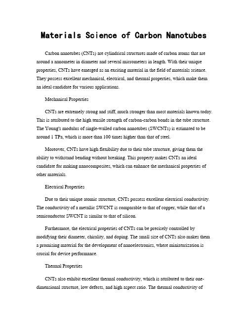 Materials Science of Carbon Nanotubes