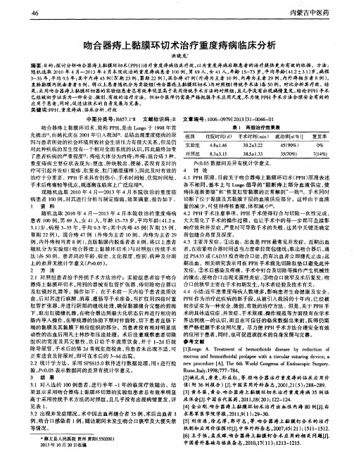 吻合器痔上黏膜环切术治疗重度痔病临床分析