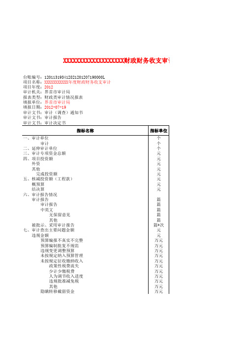 财务收支类审计台账模板