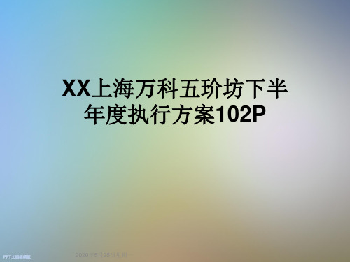 XX上海万科五玠坊下半年度执行方案102P