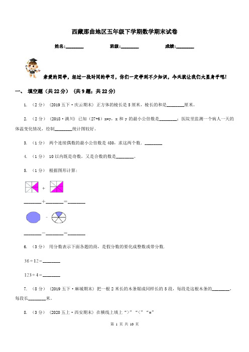 西藏那曲地区五年级下学期数学期末试卷