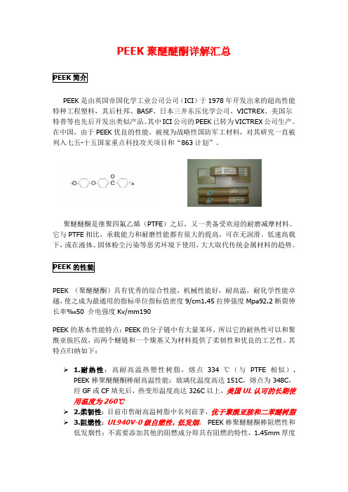 PEEK聚醚醚酮详解汇总分析