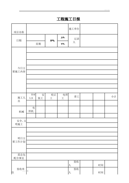 施工日报周报月报样本