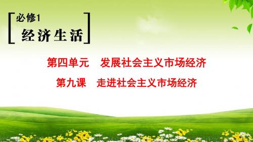 2019年人教版政治高考一轮复习必修1 第4单元 第9课 走进社会主义市场经济