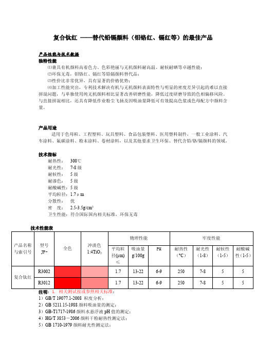 复合钛红-环保无机颜料新产品