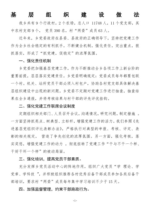 基层组织建设做法