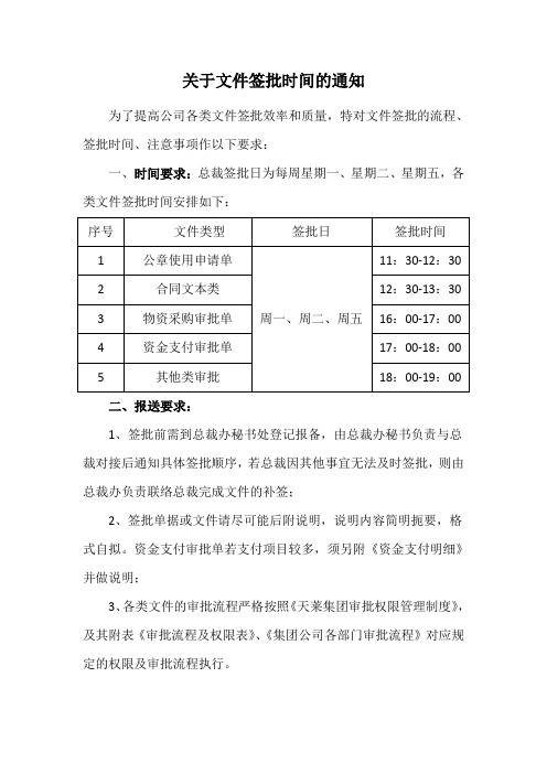 关于总裁文件签批工作流程通知