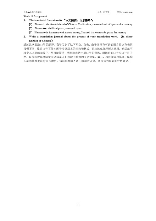 作业4-旅游口号翻译