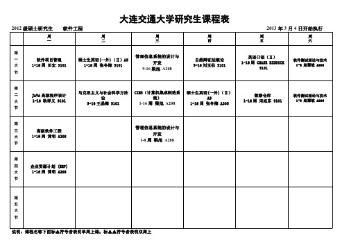 大连交通大学研究生课程表2