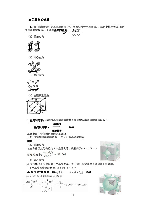 晶胞密度计算