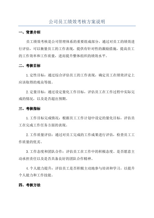 公司员工绩效考核方案说明