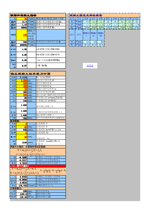 抗压-偏压-混凝土柱计算计算书完整版