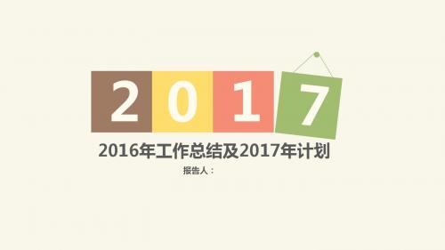 2016年工作总结及2017年计划