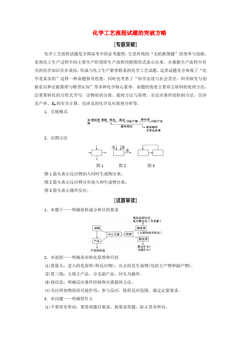 (复习指导)高考专题讲座5化学工艺流程试题的突破方略教案