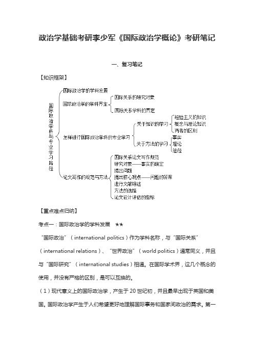 政治学基础考研李少军《国际政治学概论》考研笔记