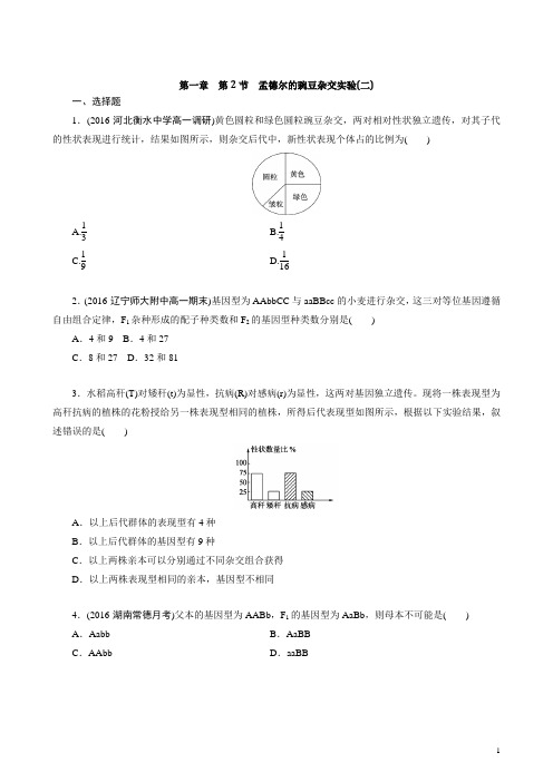 (完整版)孟德尔豌豆杂交实验二习题及答案