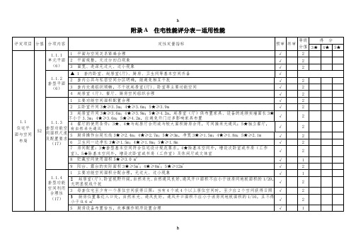 《住宅性能评分表》word版