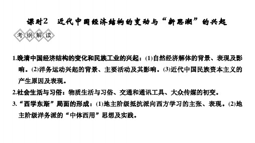 2019版高考历史大一轮复习阶段六中国近代化的开端——鸦片战争至甲午中日战争前课时2近代中国经济结构