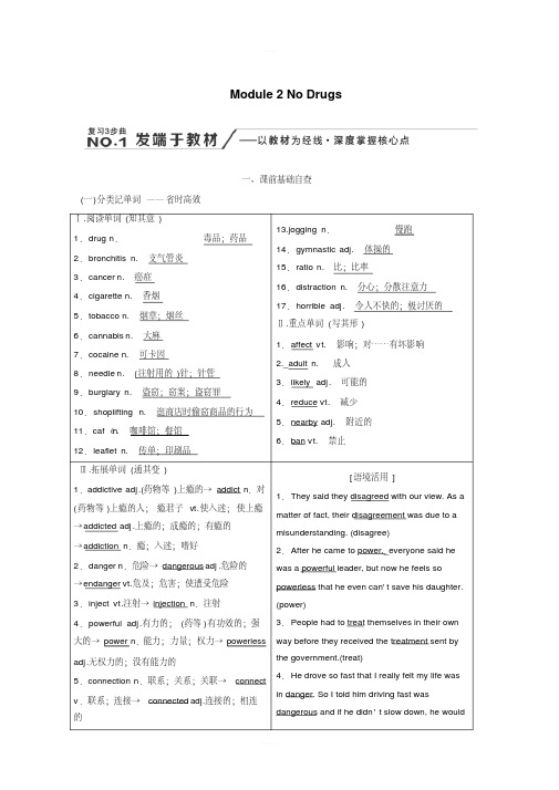 2020版高考英语新创新一轮复习外研版讲义：必修2Module2NoDrugs含答案