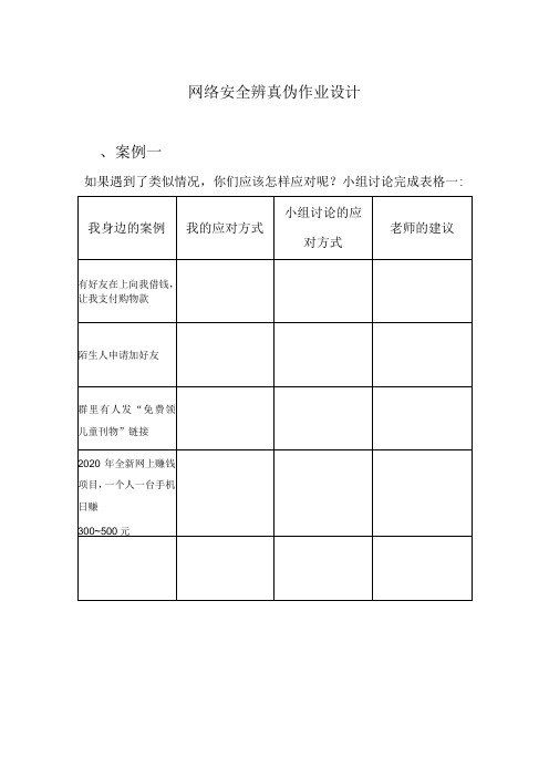 网络安全辨真伪作业设计案例一