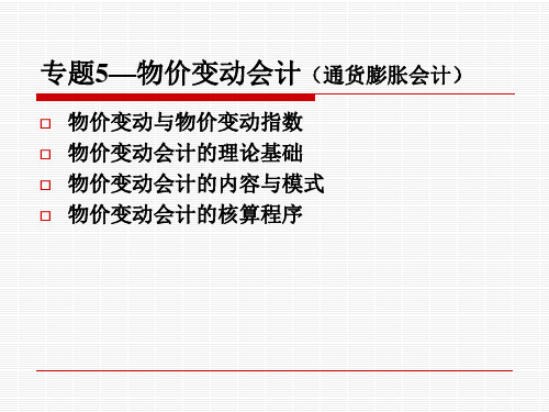 专题5物价变动会计ppt课件