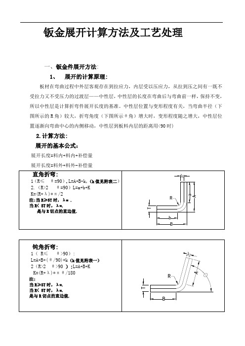 钣金件展开计算方法及工艺处理