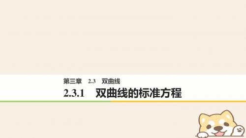 2018版高中数学第二章圆锥曲线与方程2.3.1双曲线的标准方程课件新人教B版