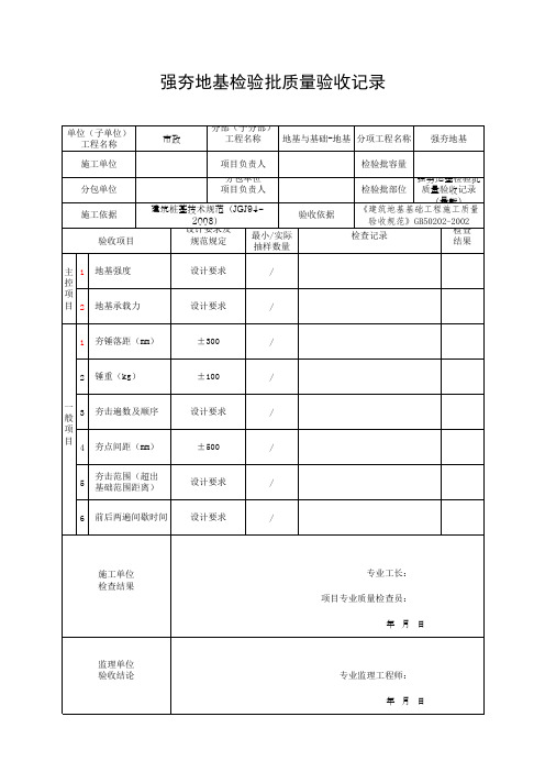 强夯地基检验批质量验收记录(最新)