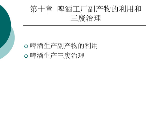 啤酒工厂副产物的利用和三废治理PPT(47张)