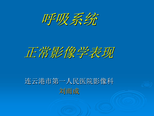 呼吸系统正常影像表现刘雨成PPT课件