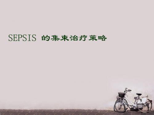 SEPSIS 的集束治疗策略 ppt课件