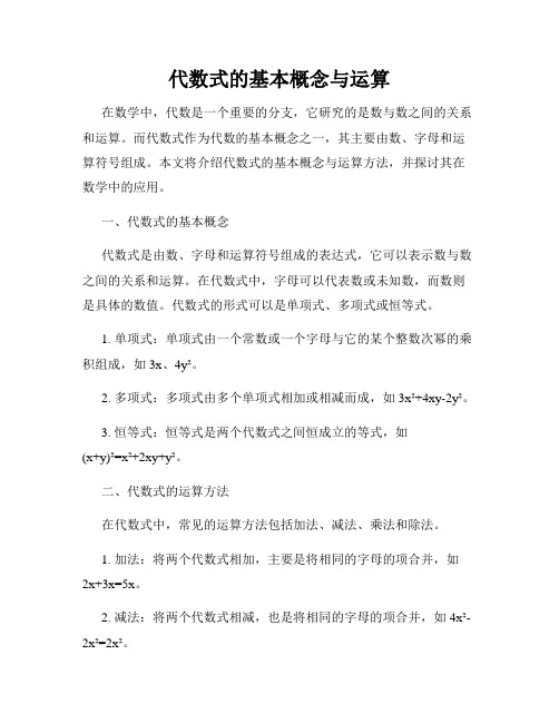 代数式的基本概念与运算