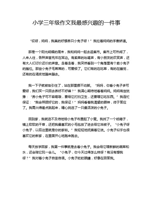 小学三年级作文我最感兴趣的一件事