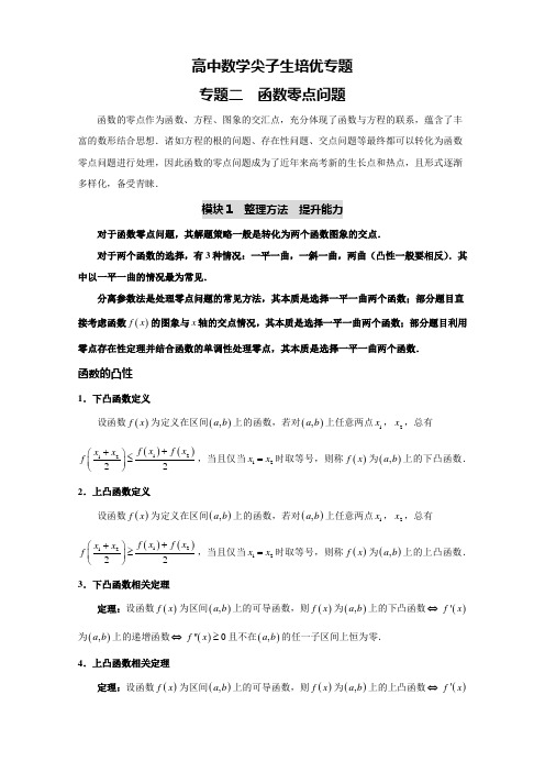 高中数学尖子生培优专题专题二  函数与导数的零点问题